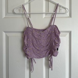 Hollister Purple Floral Tank Top, Size Small